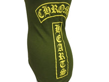 Load image into Gallery viewer, CHROME HEARTS クロムハーツ タンクトップ サイズM ホースシュー CHクロス FUCK YOU プリント カーキ イエロー 美品 中古 4b005756