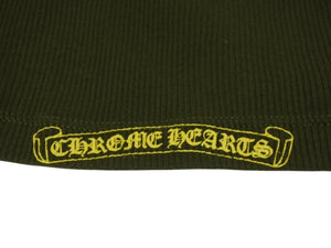 CHROME HEARTS クロムハーツ タンクトップ サイズM ホースシュー CHクロス FUCK YOU プリント カーキ イエロー 美品 中古 4b005756