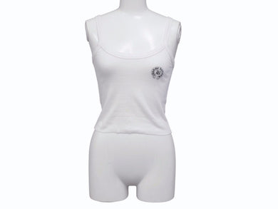 CHROME HEARTS クロムハーツ × Bella Hadid ベラ ハディッド タンクトップ ONE SIZE ホワイト クロップド丈 美品 中古 4b005760