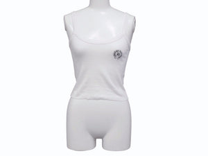 CHROME HEARTS クロムハーツ × Bella Hadid ベラ ハディッド タンクトップ ONE SIZE ホワイト クロップド丈 美品 中古 4b005760