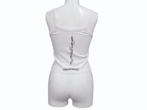 CHROME HEARTS クロムハーツ × Bella Hadid ベラ ハディッド タンクトップ ONE SIZE ホワイト クロップド丈 美品 中古 4b005760