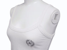 Load image into Gallery viewer, CHROME HEARTS クロムハーツ × Bella Hadid ベラ ハディッド タンクトップ ONE SIZE ホワイト クロップド丈 美品 中古 4b005760