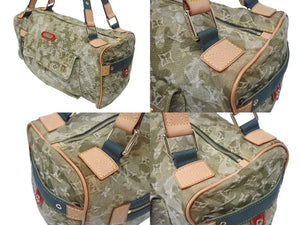 極美品 LOUIS VUITTON ルイヴィトン モノグラモフラージュ リス ボストンバッグ カーキ 村上隆 デニム 08AW M95771 中古 4b005762