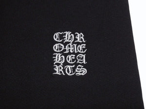 極美品 CHROME HEARTS クロムハーツ ショーツ ショートパンツ サイズS ブラック ホワイト CHクロス ロゴ刺繍 中古 4b005763