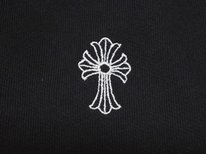 極美品 CHROME HEARTS クロムハーツ ショーツ ショートパンツ サイズS ブラック ホワイト CHクロス ロゴ刺繍 中古 4b005763