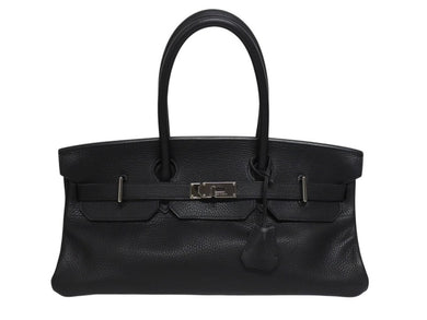 極美品 HERMES エルメス ショルダーバーキン トリヨンクレマンス ◻︎H刻 ゴルチェ期 ブラック シルバー金具 中古 4b005764