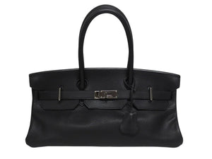 極美品 HERMES エルメス ショルダーバーキン トリヨンクレマンス ◻︎H刻 ゴルチェ期 ブラック シルバー金具 中古 4b005764