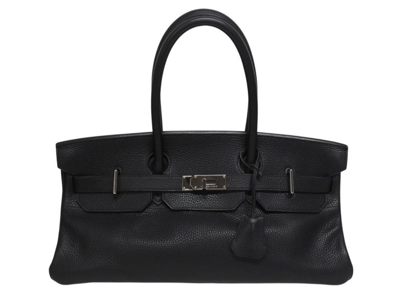 極美品 HERMES エルメス ショルダーバーキン トリヨンクレマンス ◻︎H刻 ゴルチェ期 ブラック シルバー金具 中古 4b005764