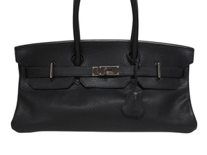 極美品 HERMES エルメス ショルダーバーキン トリヨンクレマンス ◻︎H刻 ゴルチェ期 ブラック シルバー金具 中古 4b005764