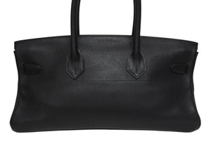 極美品 HERMES エルメス ショルダーバーキン トリヨンクレマンス ◻︎H刻 ゴルチェ期 ブラック シルバー金具 中古 4b005764