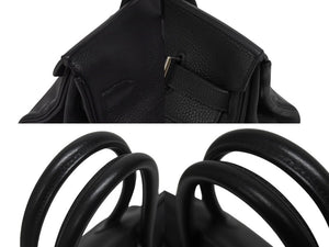 極美品 HERMES エルメス ショルダーバーキン トリヨンクレマンス ◻︎H刻 ゴルチェ期 ブラック シルバー金具 中古 4b005764