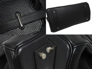 極美品 HERMES エルメス ショルダーバーキン トリヨンクレマンス ◻︎H刻 ゴルチェ期 ブラック シルバー金具 中古 4b005764