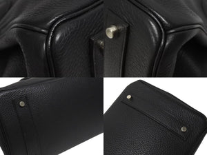 極美品 HERMES エルメス ショルダーバーキン トリヨンクレマンス ◻︎H刻 ゴルチェ期 ブラック シルバー金具 中古 4b005764