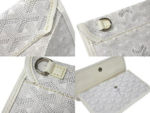 Load image into Gallery viewer, GOYARD ゴヤール ポーチ ポシェット 小物入れ PVC レザー ホワイト グレー マーカージュアート サンルイ シルバー金具 美品 中古 4b005765