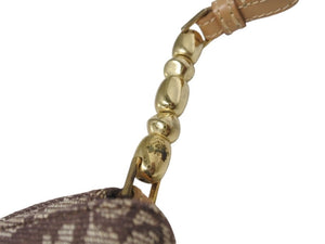 Christian Dior クリスチャンディオール ワンショルダーバッグ ガリアーノ期 マリスパール トロッター柄 レザー ブラウン ゴールド金具 美品 中古 4b005766