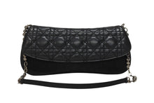 Load image into Gallery viewer, Dior ディオール カナージュ ショルダーバッグ ダークグレー デニム レザー コンビ チェーンストラップ ブラック 黒 美品 中古 4b005768