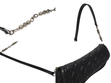 Load image into Gallery viewer, Dior ディオール カナージュ ショルダーバッグ ダークグレー デニム レザー コンビ チェーンストラップ ブラック 黒 美品 中古 4b005768