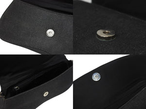 Dior ディオール カナージュ ショルダーバッグ ダークグレー デニム レザー コンビ チェーンストラップ ブラック 黒 美品 中古 4b005768
