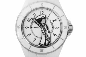 新品同様 CHANEL シャネル J12 Mademoiselle La Pausa マドモアゼル ラ パウザ 38MM 自動巻き ホワイトセラミック H7481 TKB51418 数量限定 中古 4b005772