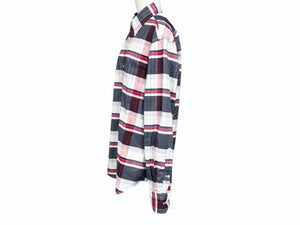 極美品 THOM BROWNE トムブラウン 長袖シャツ チェック柄 714392 USA製 コットン レッド サイズ3 中古 4b005775