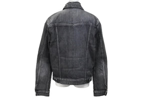 極美品 SAINT LAURENT サンローラン 18AW ウォッシュド デニム ジャケット ブラック コットン ダメージ加工 527407 サイズM 中古 4b005776