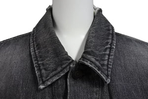 極美品 SAINT LAURENT サンローラン 18AW ウォッシュド デニム ジャケット ブラック コットン ダメージ加工 527407 サイズM 中古 4b005776