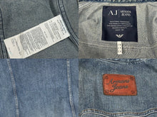 Load image into Gallery viewer, ARMANI JEANS アルマーニ ジーンズ デニムジャケット UJPN 2131 02342 コットン エラスタン ブルー サイズ50 美品 中古 4b005777
