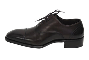 未使用 TOM FORD トムフォード ジャンニ レザー オックスフォード シューズ ジャンニ レザー オックスフォード ブラウン サイズ8 1/2 中古 4b005778 