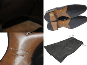 未使用 TOM FORD トムフォード ジャンニ レザー オックスフォード シューズ ジャンニ レザー オックスフォード ブラウン サイズ8 1/2 中古 4b005778 