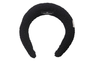 新品未使用 CHANEL シャネル カチューシャ ブランドロゴ ヘアアクセサリー ムートン ブラック ホワイト 中古 4b005785