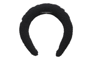 新品未使用 CHANEL シャネル カチューシャ ブランドロゴ ヘアアクセサリー ムートン ブラック ホワイト 中古 4b005785