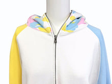 Load image into Gallery viewer, 極美品 A BATHING APE アベイシングエイプ フルジップアップフーディー パーカー サイズM ホワイト マルチカラー カモフラ柄 中古 4b005787