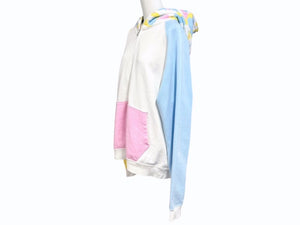 極美品 A BATHING APE アベイシングエイプ フルジップアップフーディー パーカー サイズM ホワイト マルチカラー カモフラ柄 中古 4b005787