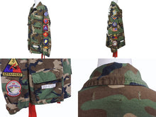Load image into Gallery viewer, OFF WHITE オフホワイト Sahariana Jacket カモ柄 デニムジャケット デニムシャツ ワッペン 刺繍 迷彩 サイズS 美品 中古 4b005789