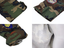 Load image into Gallery viewer, OFF WHITE オフホワイト Sahariana Jacket カモ柄 デニムジャケット デニムシャツ ワッペン 刺繍 迷彩 サイズS 美品 中古 4b005789
