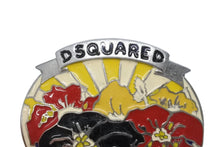 Load image into Gallery viewer, DSQUARED2 ディースクエアード ベルトバックル ロゴ 花柄 メタル アイボリー 139g シルバー金具 良品 中古 4b005791