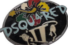 Load image into Gallery viewer, DSQUARED2 ディースクエアード ベルトバックル ロゴ 花柄 メタル マルチカラー シルバー金具 良品 中古 44b005792