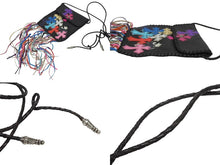Load image into Gallery viewer, 極美品 CHROME HEARTS クロムハーツ スクエア クロスポシェット フリンジ ショルダーバッグ セメタリー クロスパッチ マルチカラー ブラック 中古 4b005793