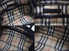 Load image into Gallery viewer, 極美品 BURBERRY バーバリー ロゴ 化粧ポーチ ミニハンドバッグ コットン レザー ブラック シルバー金具 中古 4b005795