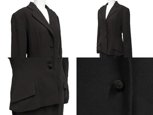 極美品 CHRISTIAN DIOR クリスチャンディオール セットアップ テーラードジャケット スカート ブラウン サイズ40 中古 4b005796