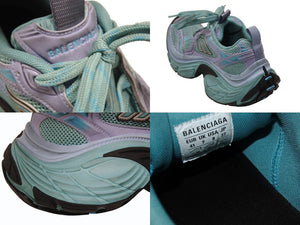 新品同様 BALENCIAGA バレンシアガ 6XL メッシュ ローカットスニーカー 靴 815859 ブルー サイズ41 中古 4b005812
