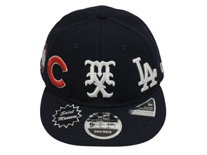 未使用 SAINT MICHAEL × NEW ERA × MLB セントマイケル ニューエラ 59fifty スナップバック 東京シリーズ限定キャップ カブス ドジャース ネイビー 中古 4b005815 