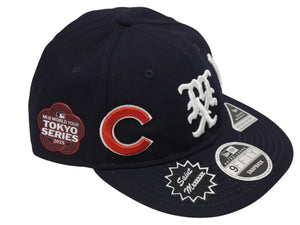 未使用 SAINT MICHAEL × NEW ERA × MLB セントマイケル ニューエラ 59fifty スナップバック 東京シリーズ限定キャップ カブス ドジャース ネイビー 中古 4b005815 