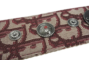 極美品 Christian Dior クリスチャンディオール ショルダーストラップ トロッター スタッズ レザー キャンバス ボルドー 中古 4b005817