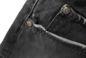 新品未使用 CHROME HEARTS クロムハーツ セメタリー クロスパッチ デニム パンツ リーバイス LEVI`S 501 オーダー サイズ36 ブラック 中古 4b005822