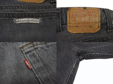 Load image into Gallery viewer, 新品未使用 CHROME HEARTS クロムハーツ セメタリー クロスパッチ デニム パンツ リーバイス LEVI`S 501 オーダー サイズ36 ブラック 中古 4b005822