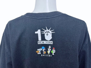 A BATHING APE アベイシングエイプ RSVP アールエスブイピー半袖Tシャツ ブラック グリーン ホワイト サイズM 美品 中古 4b005826 