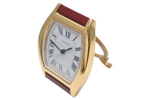 Load image into Gallery viewer, 極美品 CARTIER カルティエ Tortue トーチュ 置時計 重量約336.0g 白文字盤 クォーツ ゴールド ボルドー スイス製 中古 4b005829