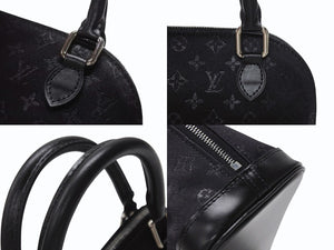 極美品 LOUIS VUITTON ルイヴィトン モノグラムサテン リトル アルマ ミニハンドバッグ M92146 ブラック シルバー金具 中古 4b005834