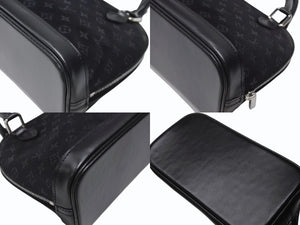極美品 LOUIS VUITTON ルイヴィトン モノグラムサテン リトル アルマ ミニハンドバッグ M92146 ブラック シルバー金具 中古 4b005834